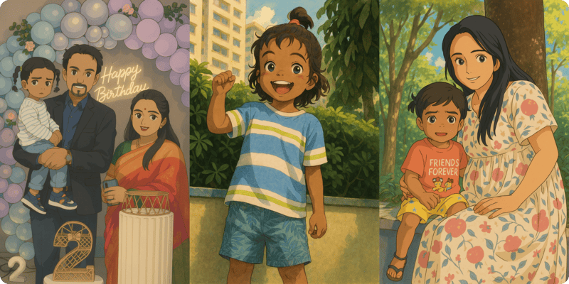 My family in Ghibli